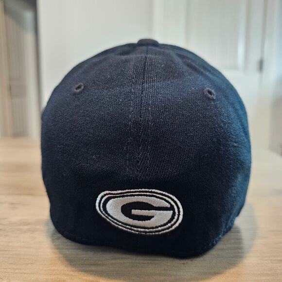 Vintage Georgia Bulldogs Fitted Hat Cap Black Gray Spell Out UGA Embroidered TOW - Picture 5 of 9